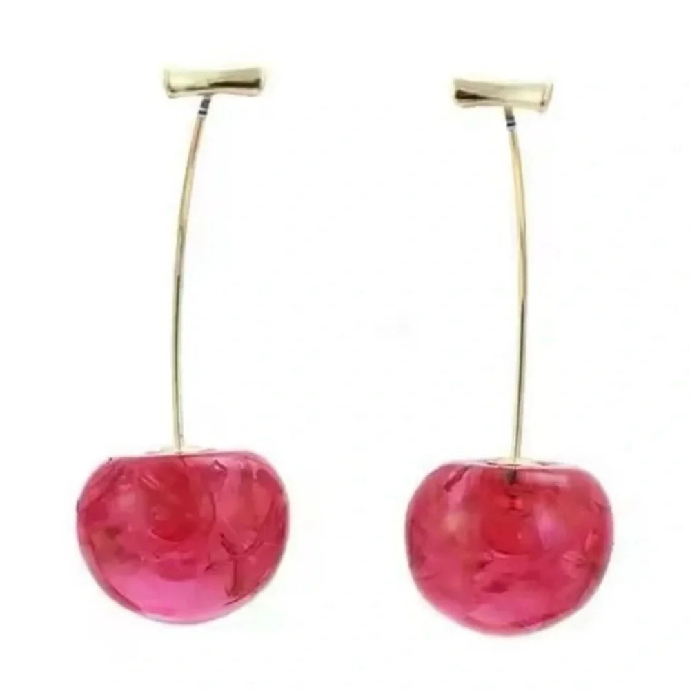 Anthropologie Cherry Red Drop Earrings | New - Picture 3 of 11